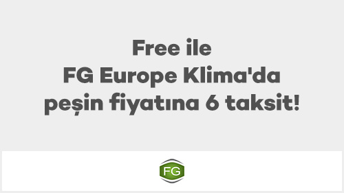 Free ile FG Europe Klima'da peşin fiyatına 6 taksit!